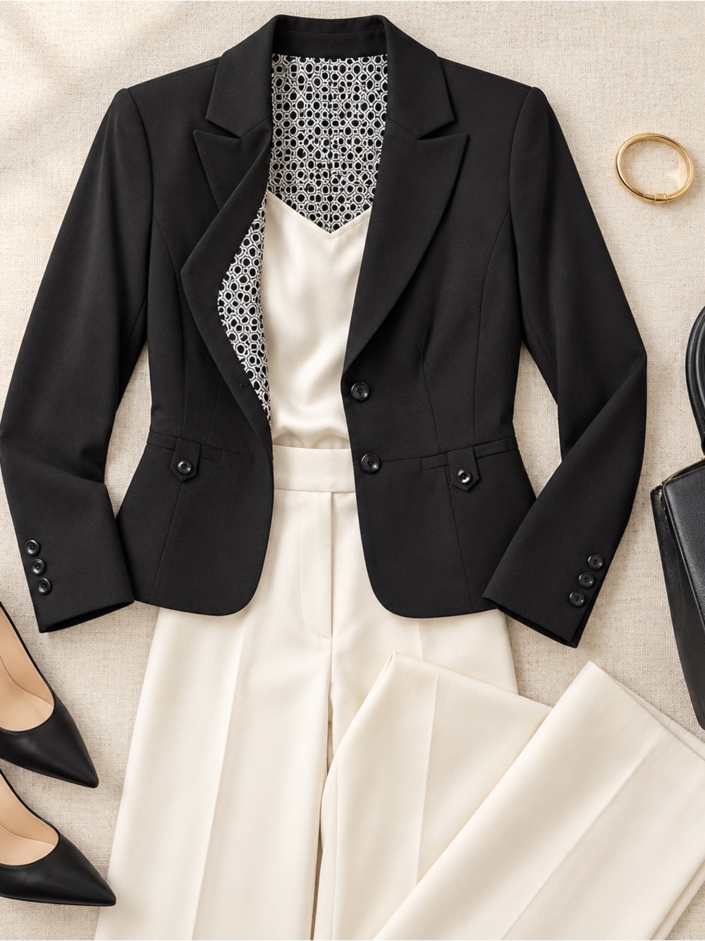 Antonio Melani Black Tailored Peplum Blazer Women’s Size 8